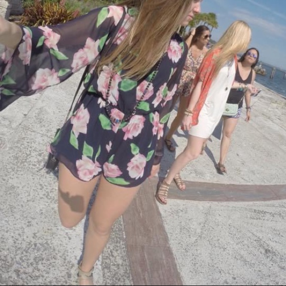Floral long sleeve romper